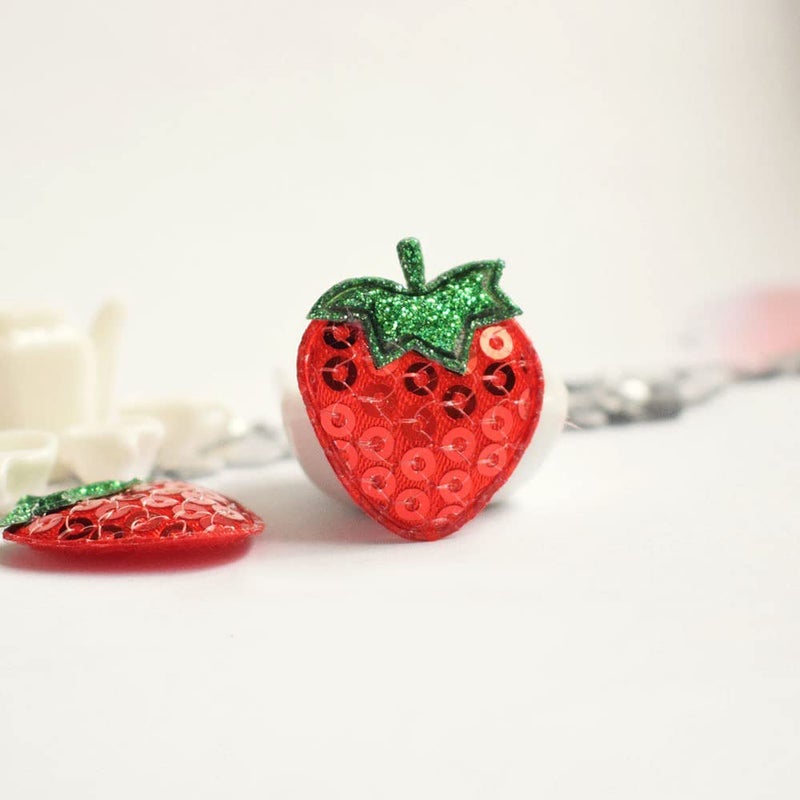 YYCRAFT 60pcs Padded Sequin Strawberry Appliques for DIY Sewing Craft-3 Colors - Image 4